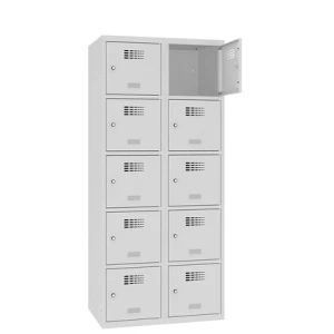 Szafa ze schowkami SUS 425 W st – 10-skrytkowa, pięć skrytek w pionie w 2 kolumnach
