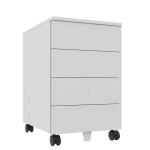 Szafka przybiurkowa Szp 640 – czteroszufladowa, metalowa, wysoka, z blatem melaminowym 18 mm