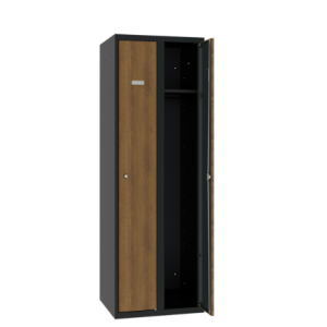 Szafa ubraniowa SUM 320 W st z drzwiami gładkimi z laminatem DĄB – dwukomorowa, dwie kolumny