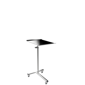 Stolik do instrumentowania STD – regulowany, trzykołowy, blat obrotowy 600 × 400 mm