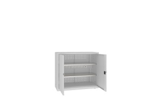 Szafa warsztatowa MSWV112/5-35 do ładowania elektronarzędzi – szerokość 1200 mm, siedem gniazd 230V