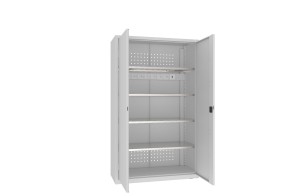 Szafa warsztatowa MSWV212/5-36 – do ładowania elektronarzędzi, wysokość 1990 mm, siedem gniazd 230V