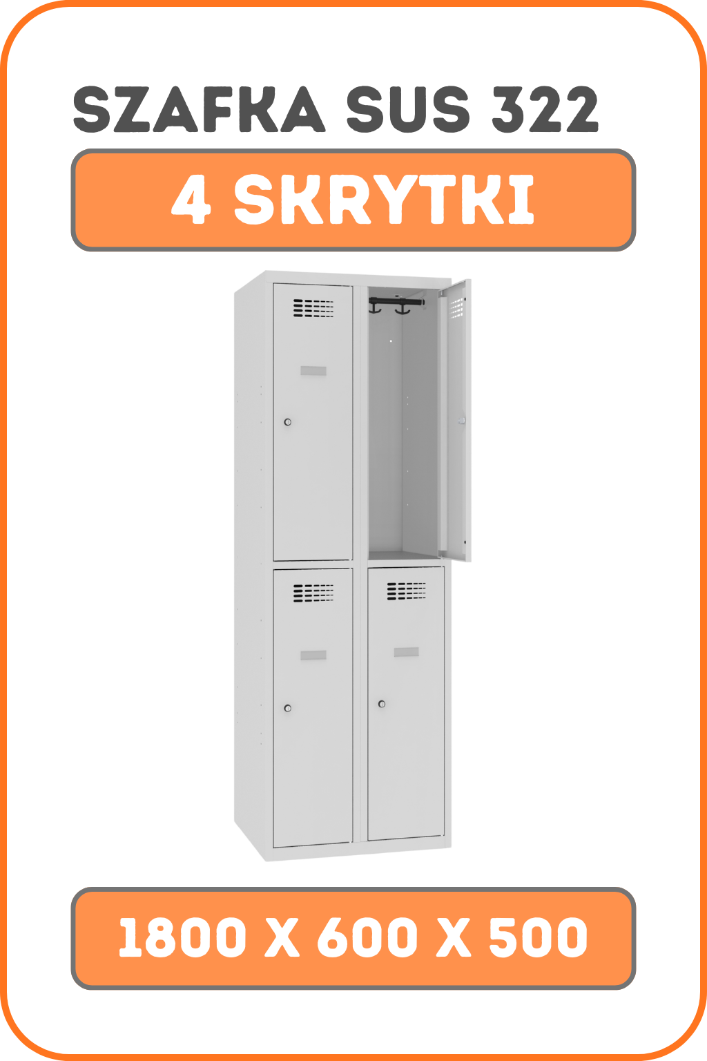 Szafa skrytkowa czterodrzwiowa SUS 322 – miniatura produktu