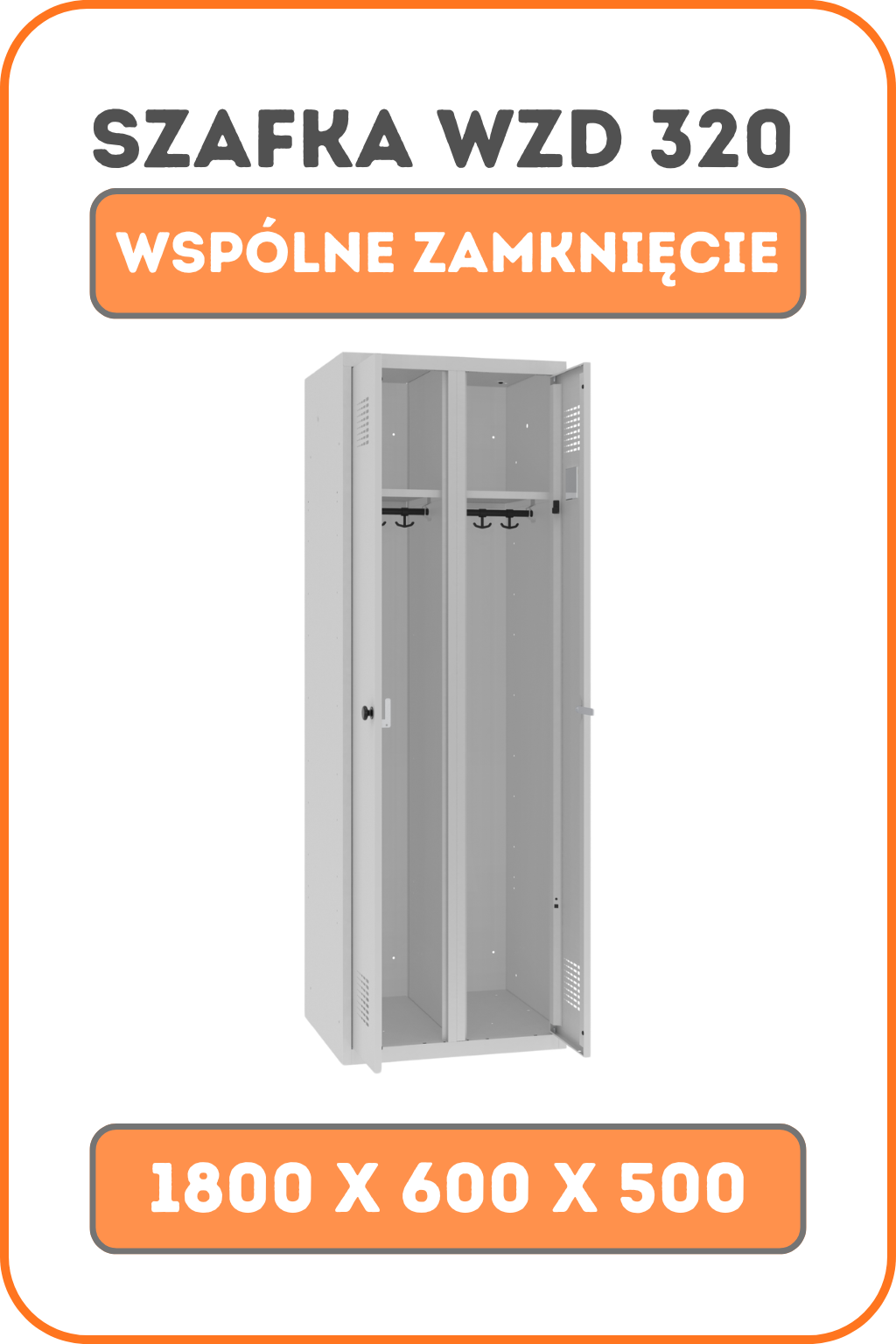 Szafa ubraniowa BHP dwukomorowa WZD 320 – miniatura produktu